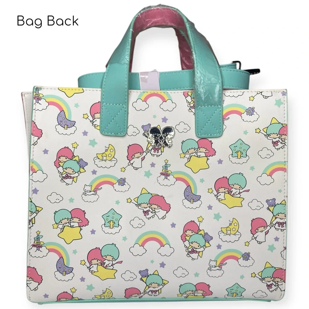 Loungefly Sanrio Little Twin Stars Rainbow Print Crossbody Wallet - Picture 6 of 16